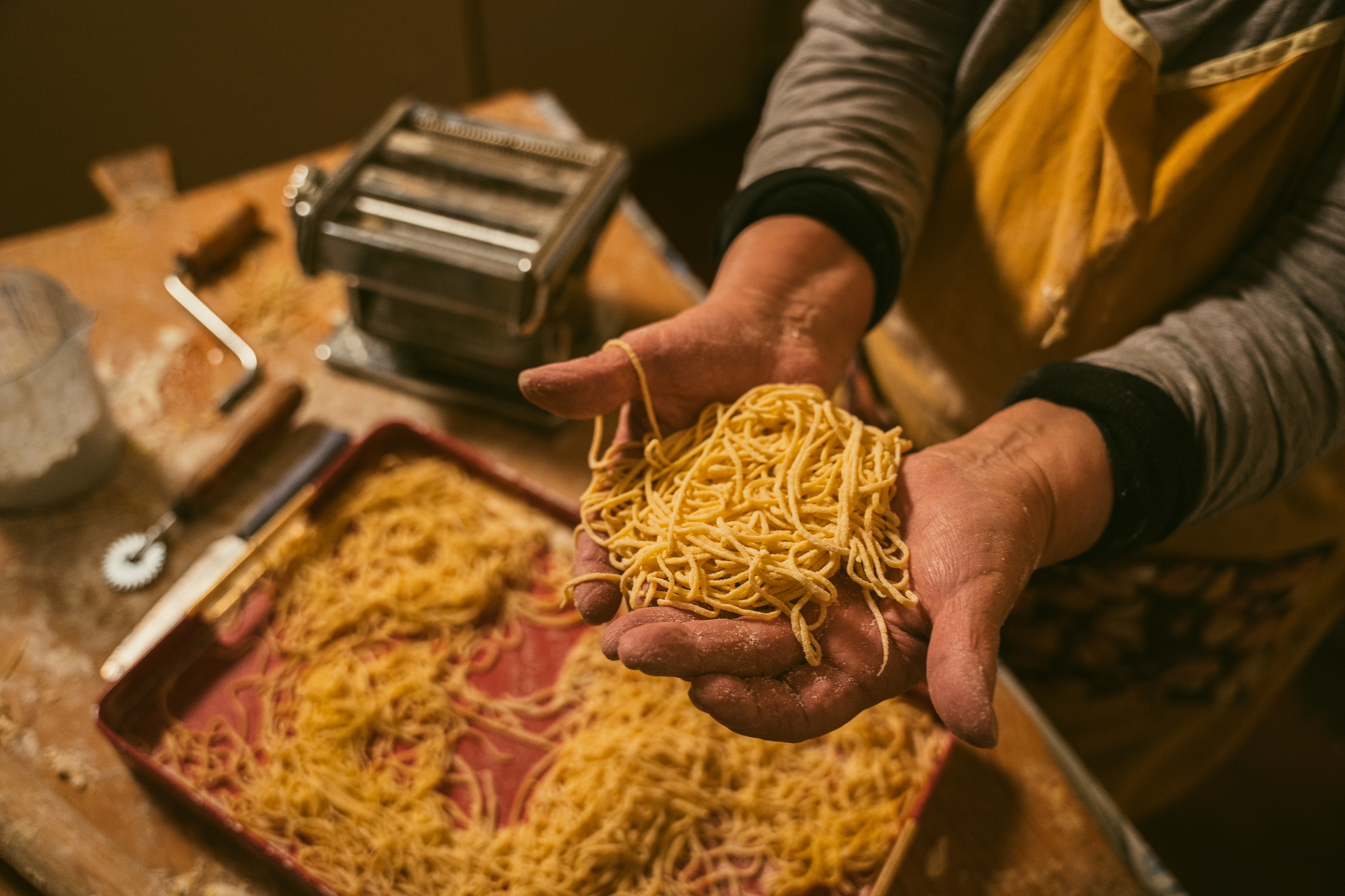 Nonna preparing traditional dish